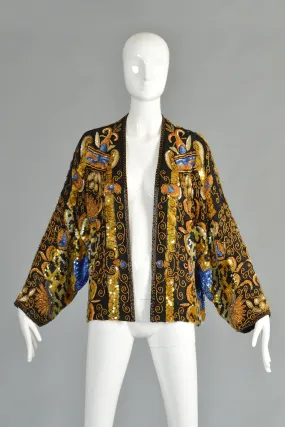 Luxe Sequin Encrusted Baroque Leopard Print Jacket