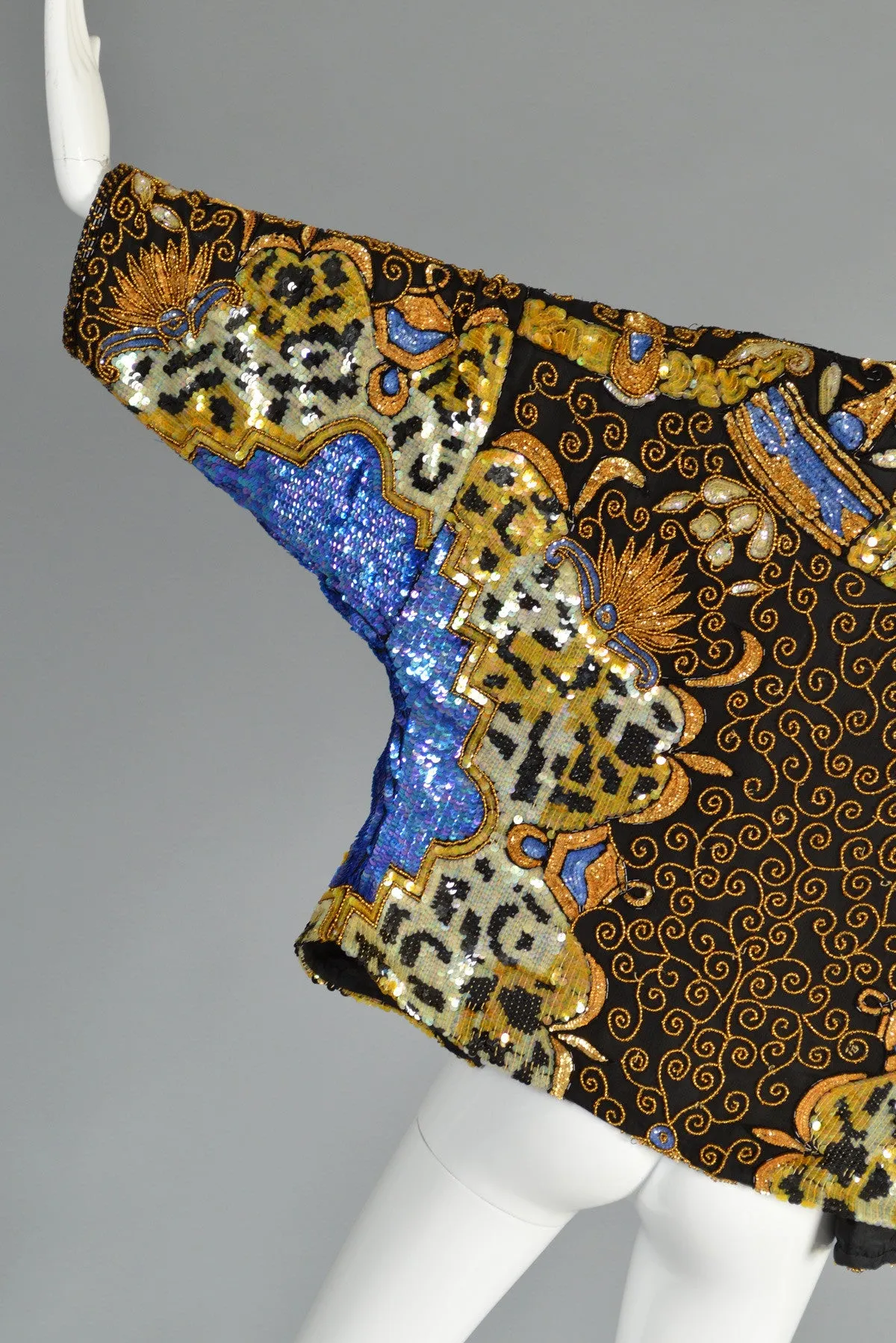 Luxe Sequin Encrusted Baroque Leopard Print Jacket