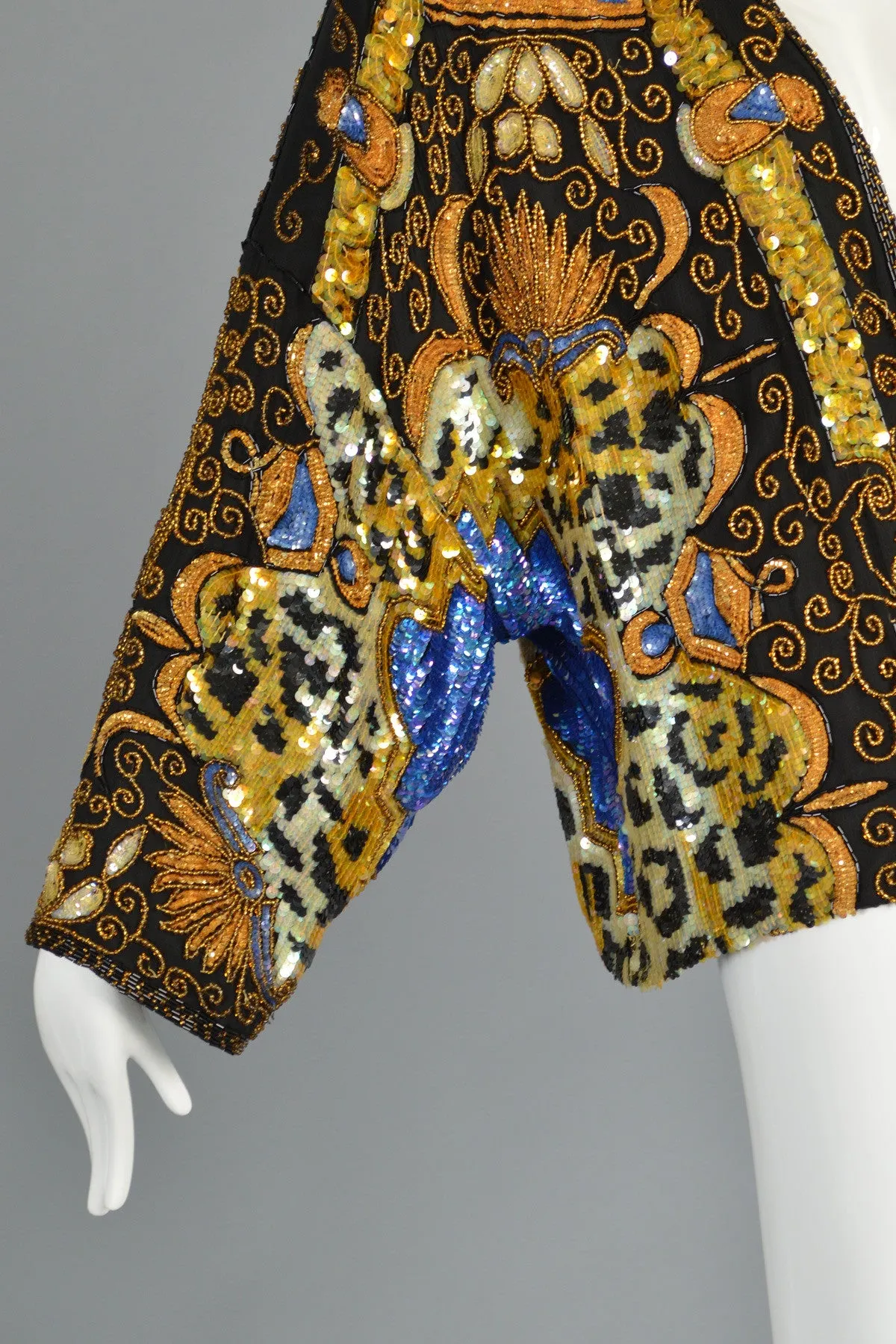 Luxe Sequin Encrusted Baroque Leopard Print Jacket