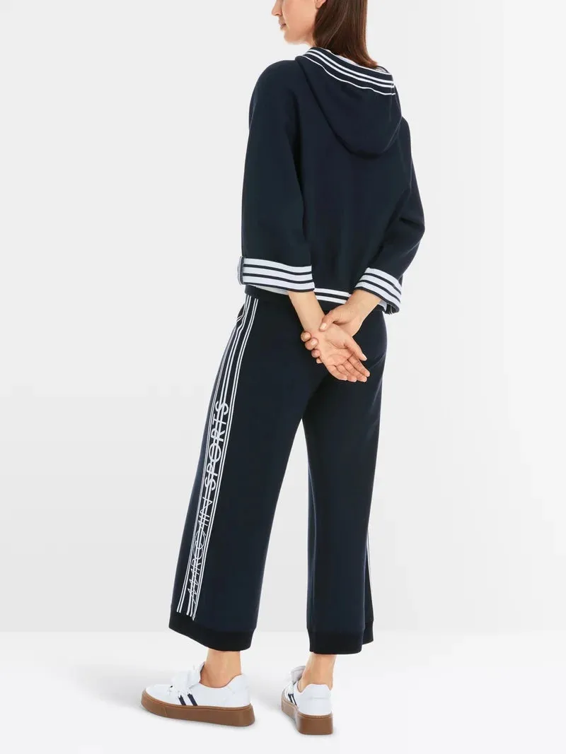 MARCCAIN NAVY ZIP KNIT HOODIE YS3905 M57 125