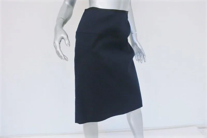 Marni Pencil Skirt Navy Stretch Cotton Size 38