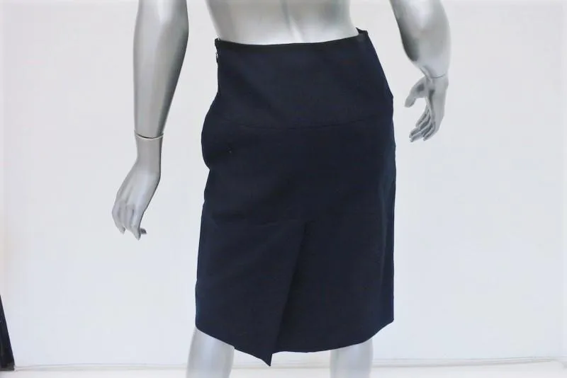 Marni Pencil Skirt Navy Stretch Cotton Size 38