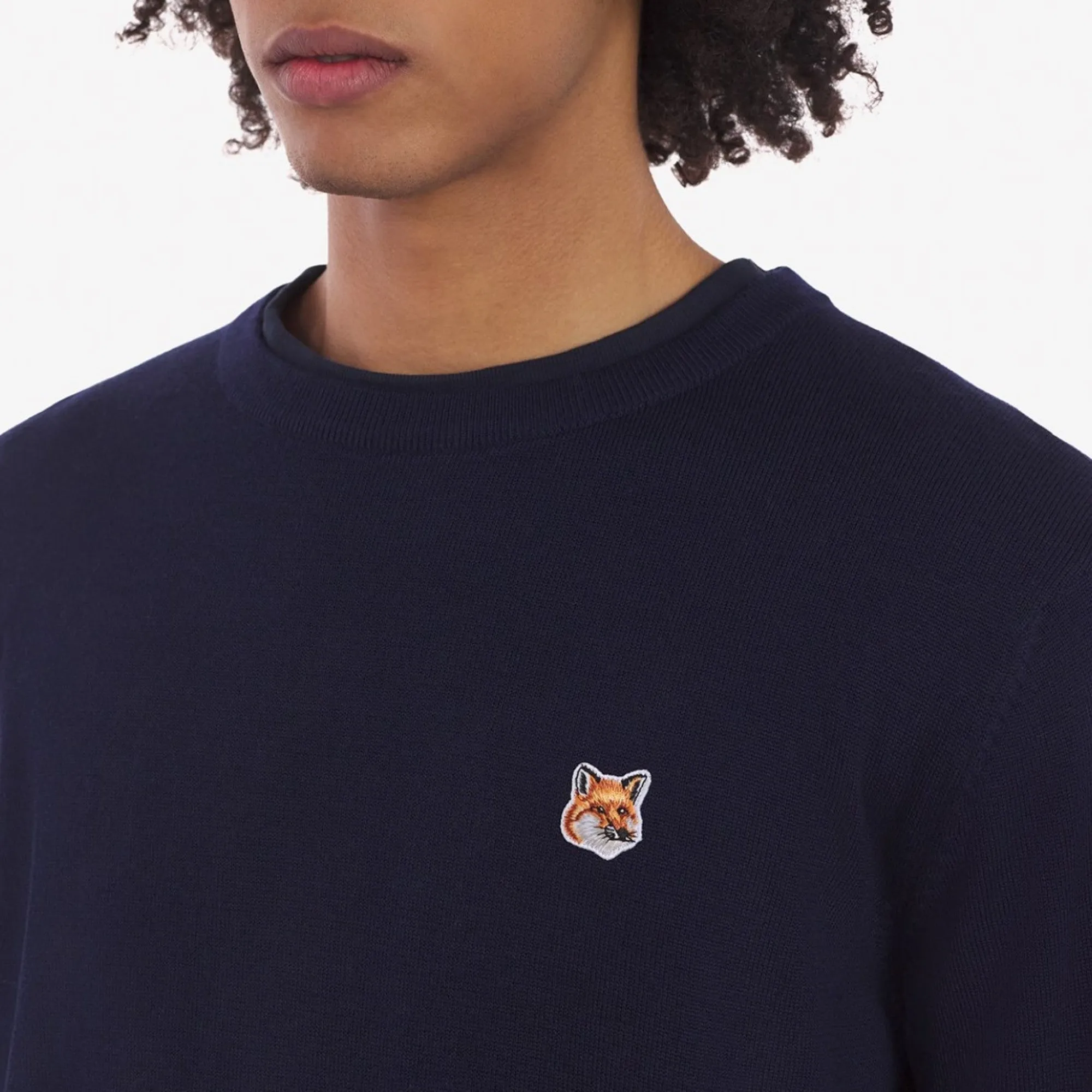 Men Fox Head Patch Classic Sweatshirt - Navy