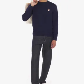 Men Fox Head Patch Classic Sweatshirt - Navy