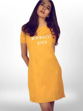 Minimalist Bitch Printed Long T-shirt For Women's