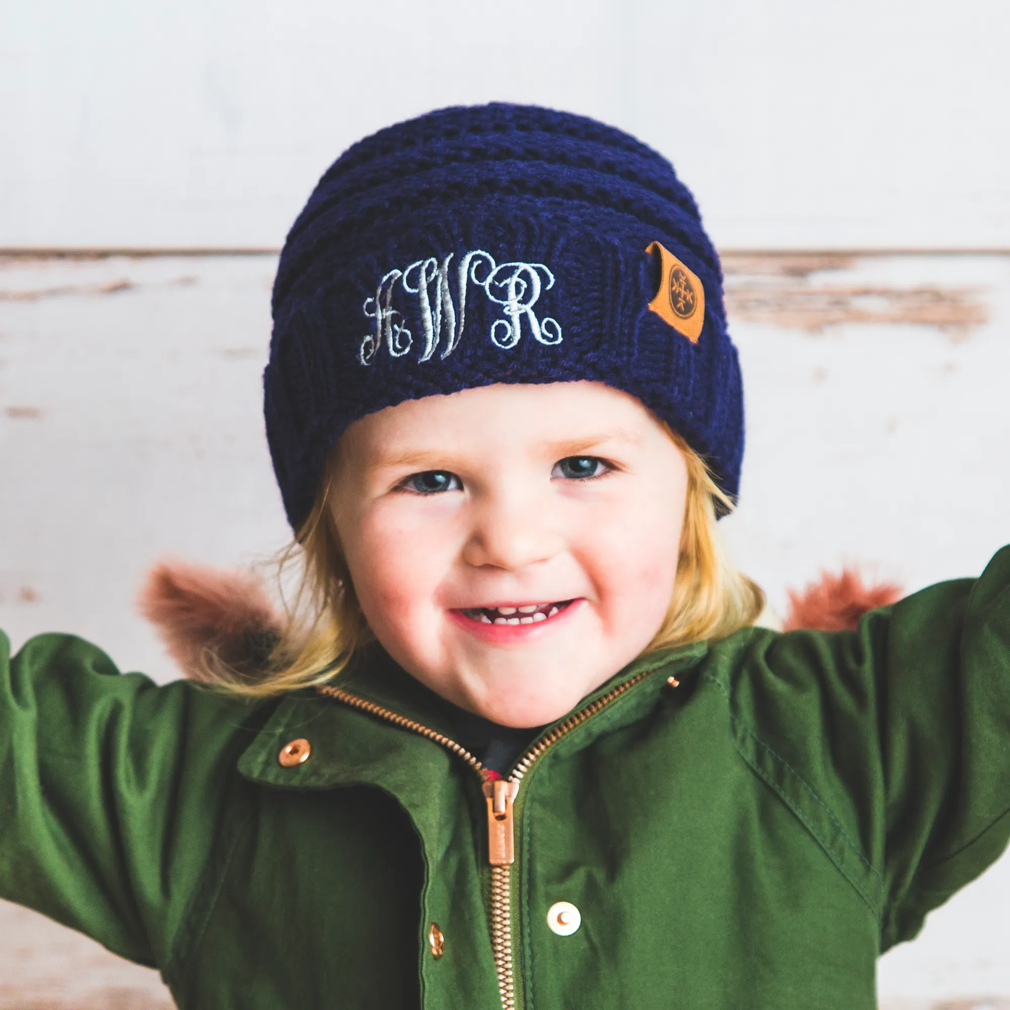 Monogrammed Personalized Kids Beanie Hats