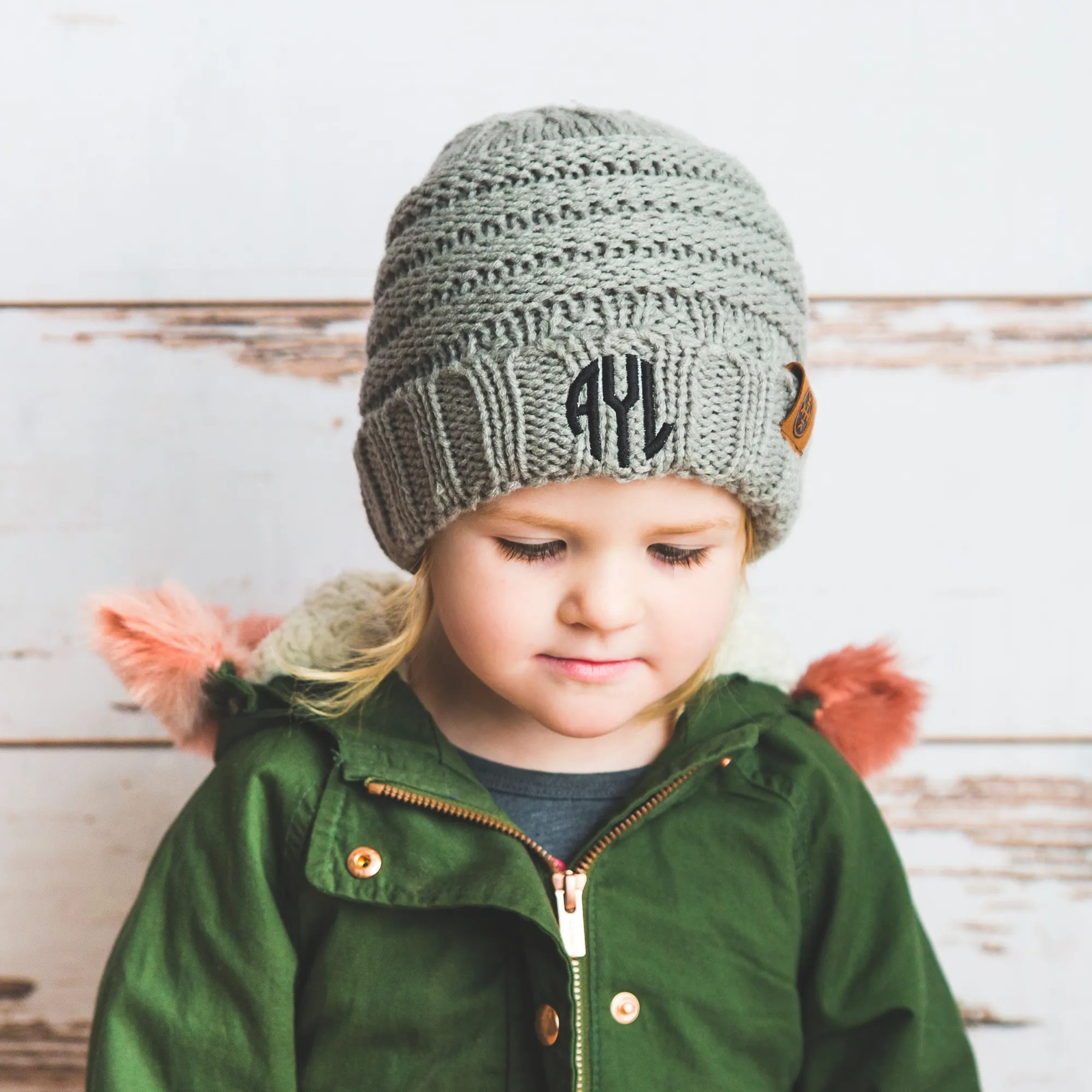 Monogrammed Personalized Kids Beanie Hats