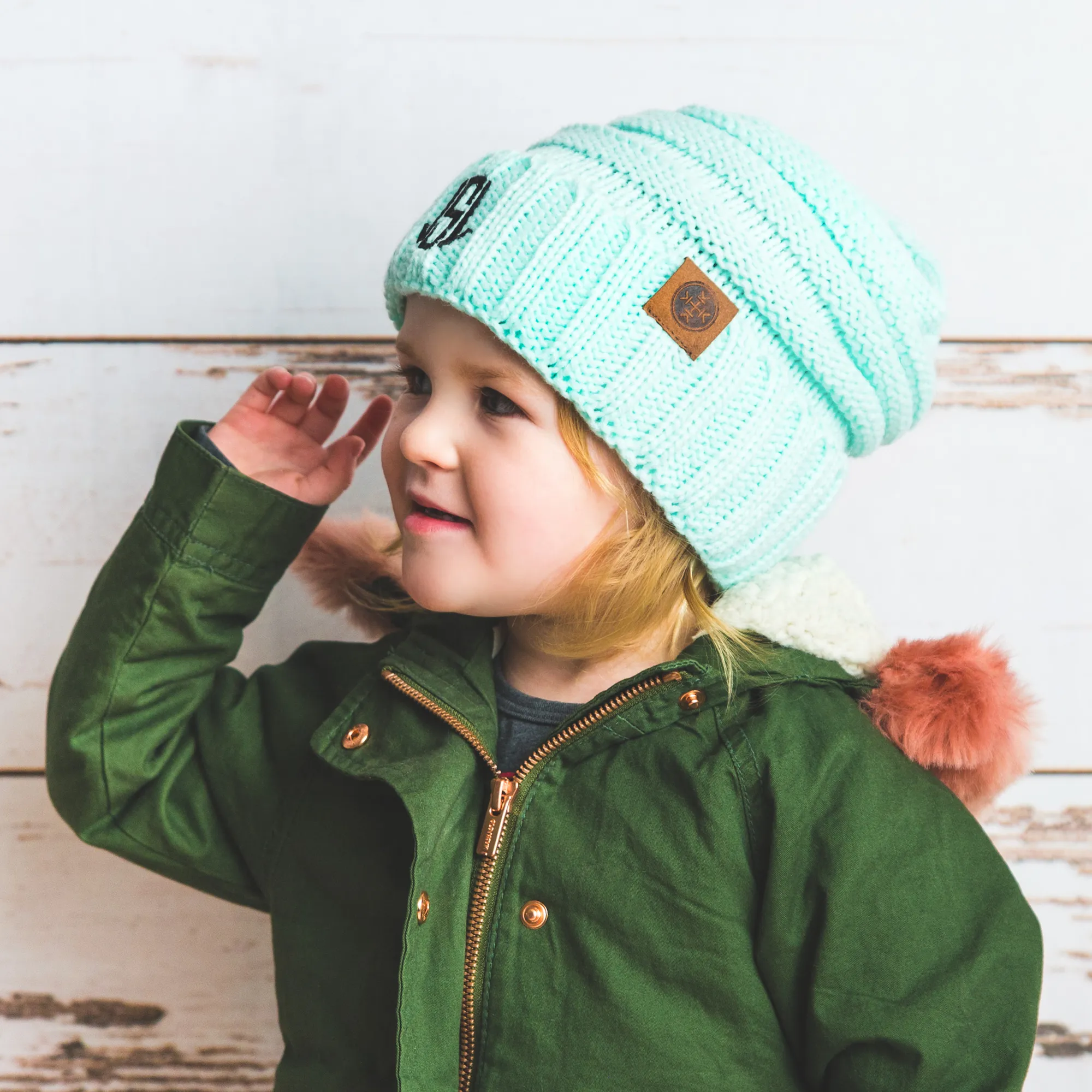 Monogrammed Personalized Kids Beanie Hats