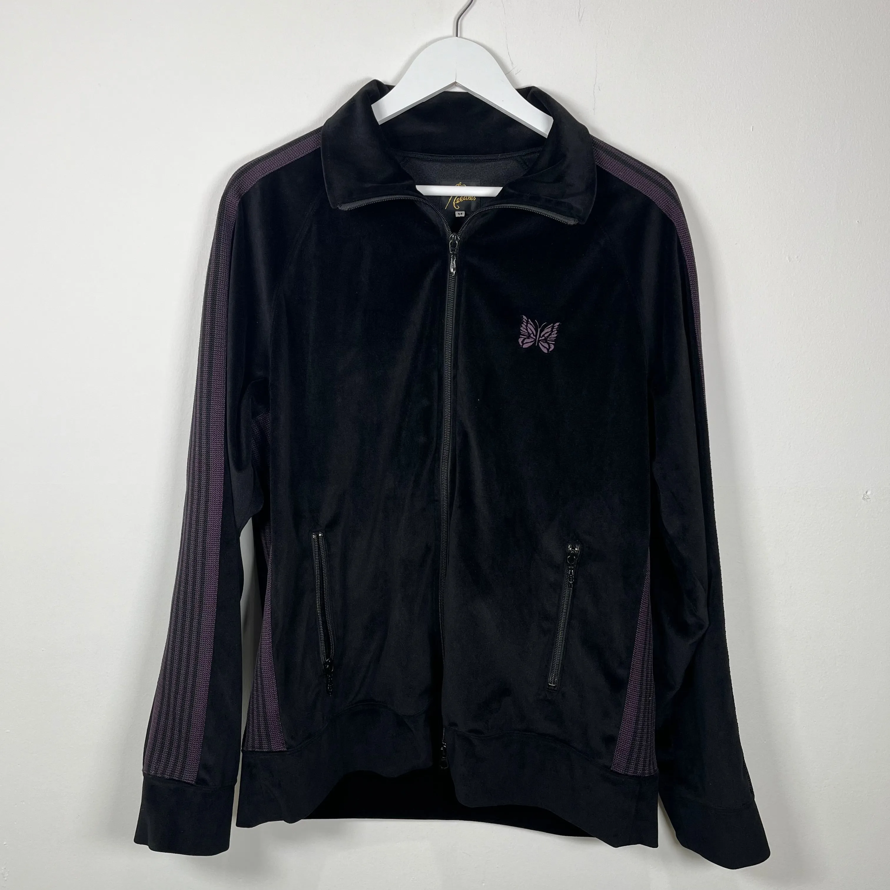 Needles Black/Purple Velour Track Jacket Size M