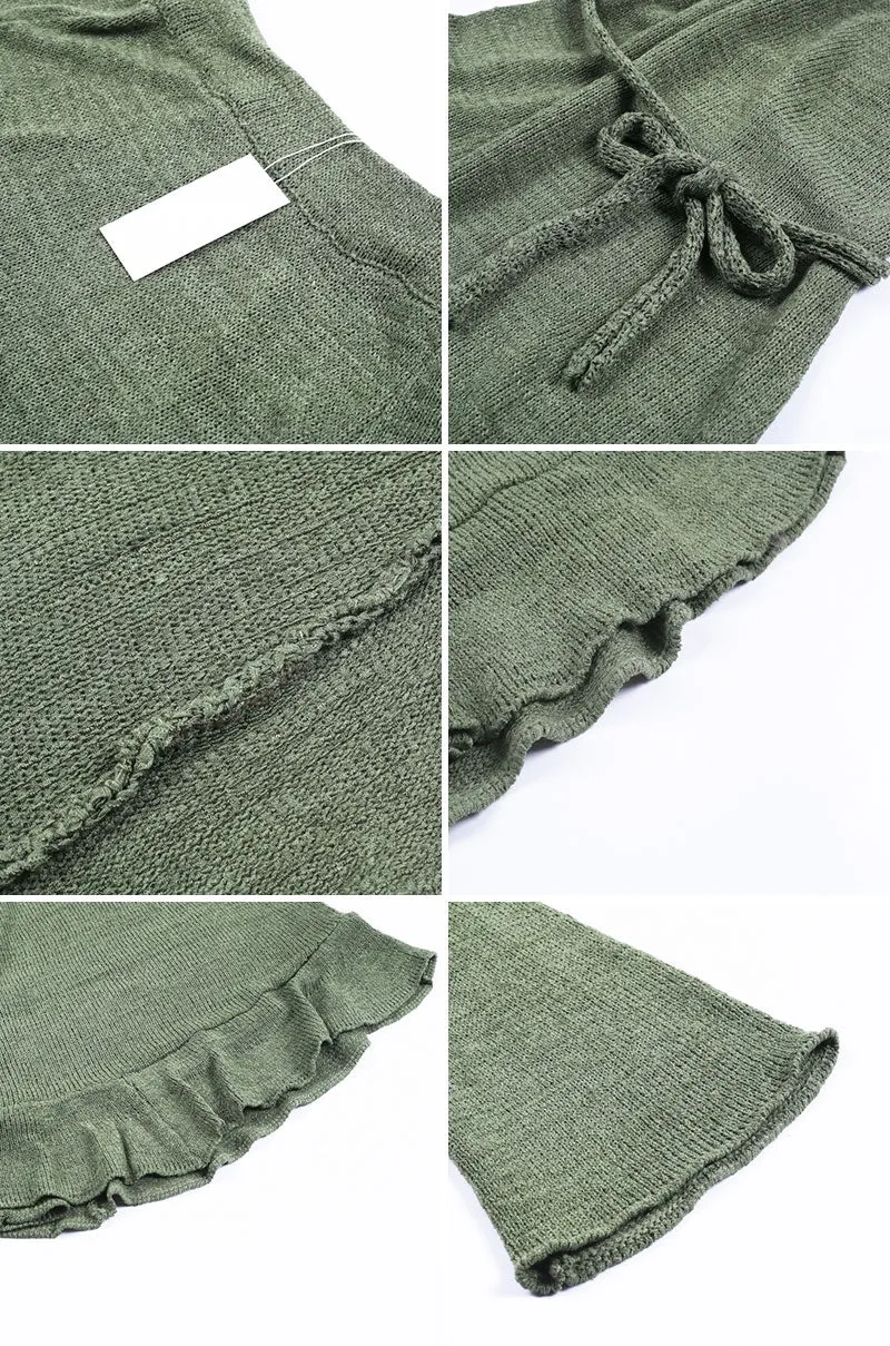 Off-Shoulder Knitted Sweater Dress | Casual Long Sleeve Ruffle Short Dress