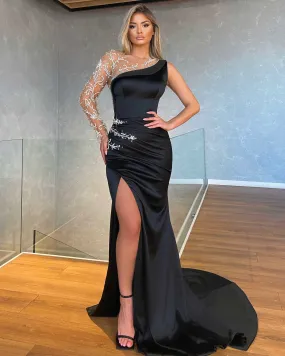 One Shoulder Asymmetrical Gown