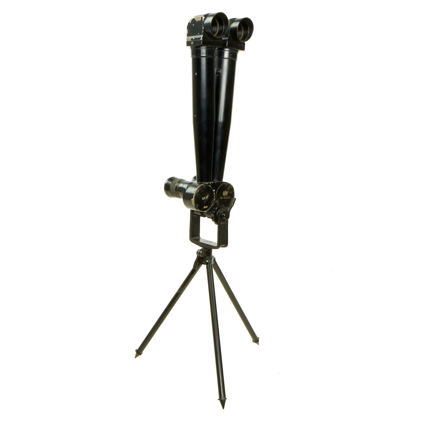 Original Japanese WWII Nikko 8 x 6 Rabbit Ear Small Artillery Periscope Binoculars With Tripod