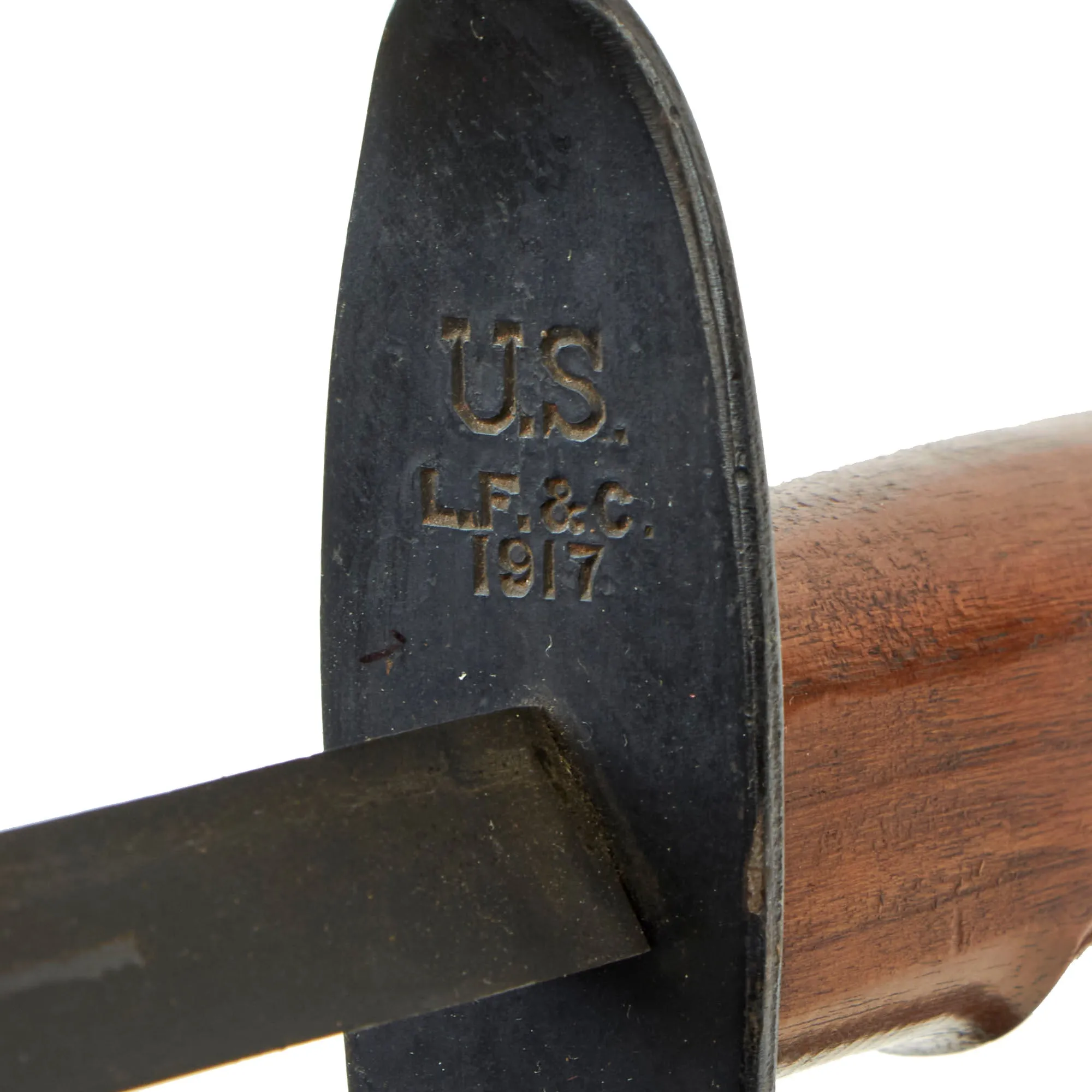 Original U.S. WWI Excellent Unissued Condition M1917 Trench Knife by L.F. & C. dated 1917 with Scabbard by Jewell