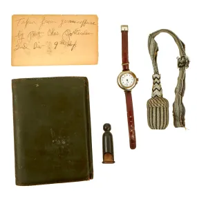 Original U.S. WWI Imperial German Officer Personal Effects War Trophy Lot Brought Home by Private Charles Portacalas, 9th Infantry Regiment, 2nd Infantry Division - 10 Plus Items