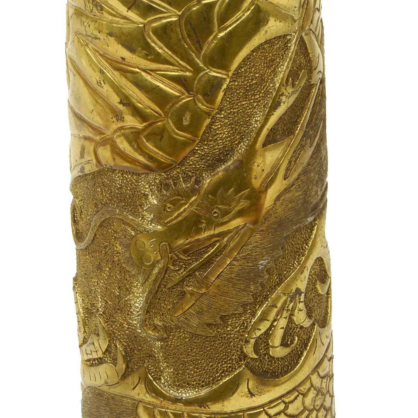 Original U.S WWII 3-inch/50-caliber Gun Brass Cartridge Dragon Trench Art Lamp