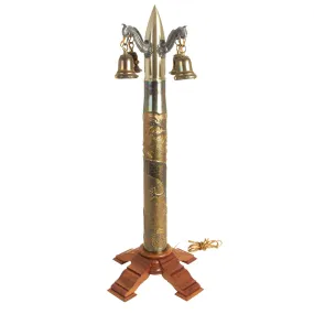 Original U.S. WWII Inert US Navy 3 Inch / 50 Caliber Shell Trench Art Lamp With Wiring