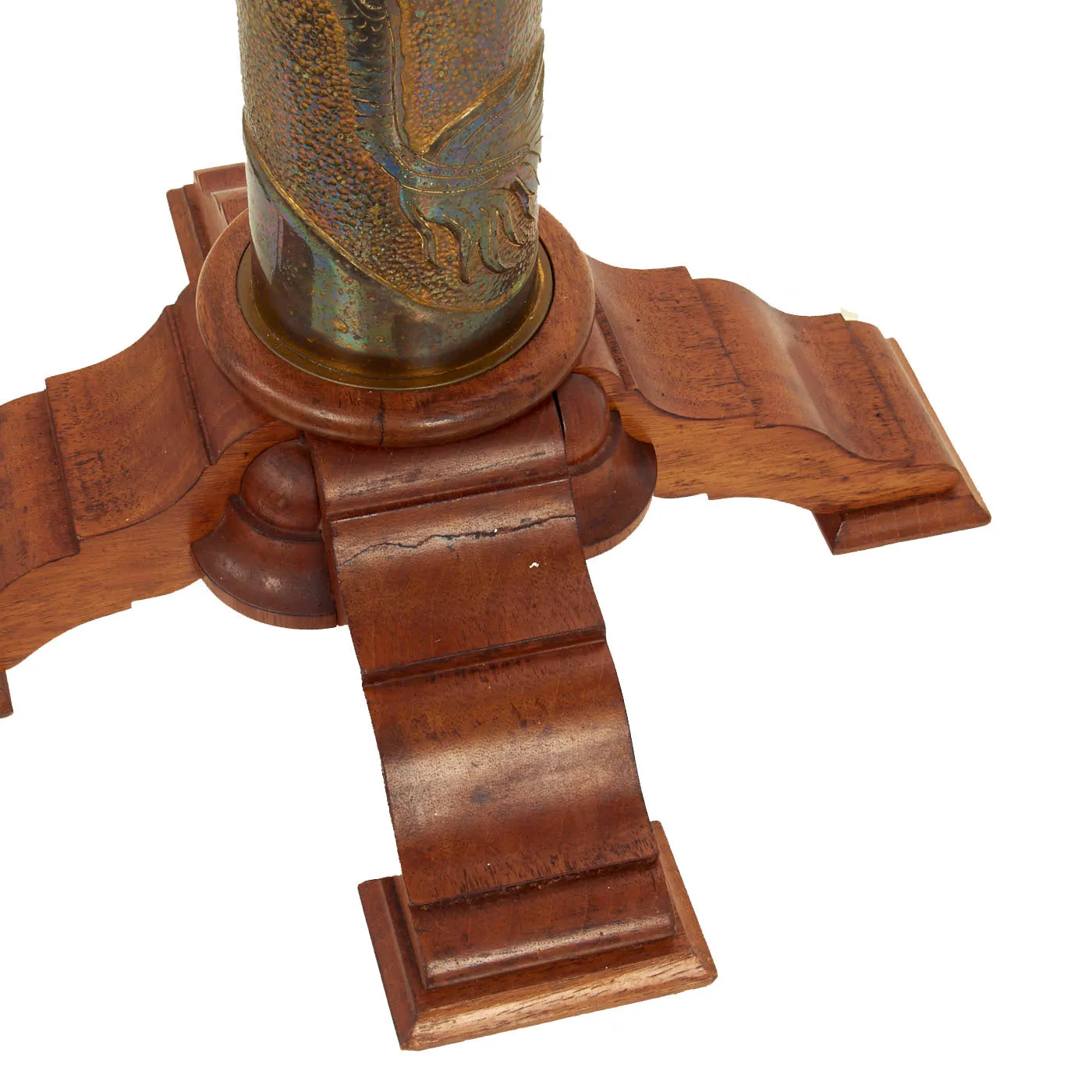Original U.S. WWII Inert US Navy 3 Inch / 50 Caliber Shell Trench Art Lamp With Wiring