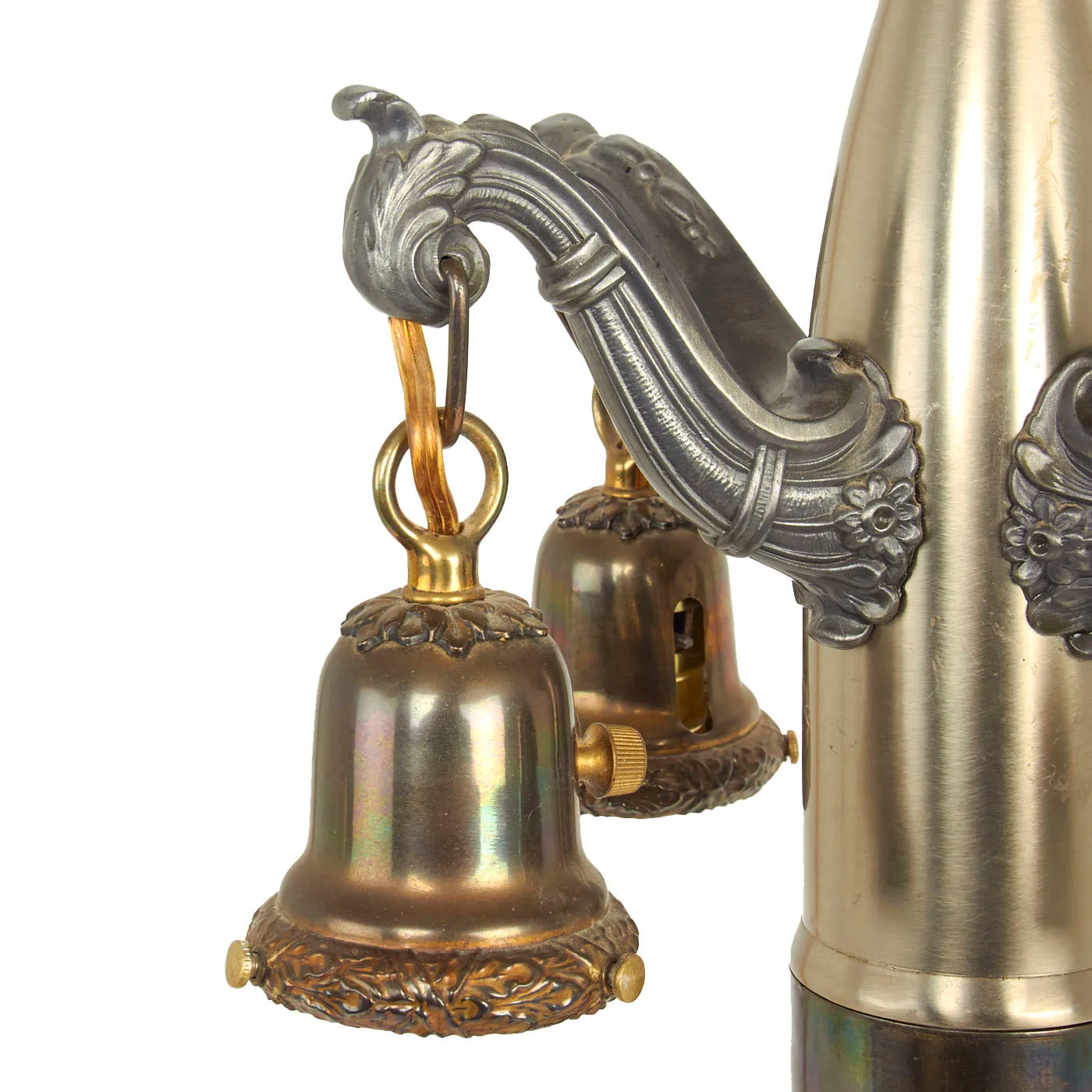 Original U.S. WWII Inert US Navy 3 Inch / 50 Caliber Shell Trench Art Lamp With Wiring