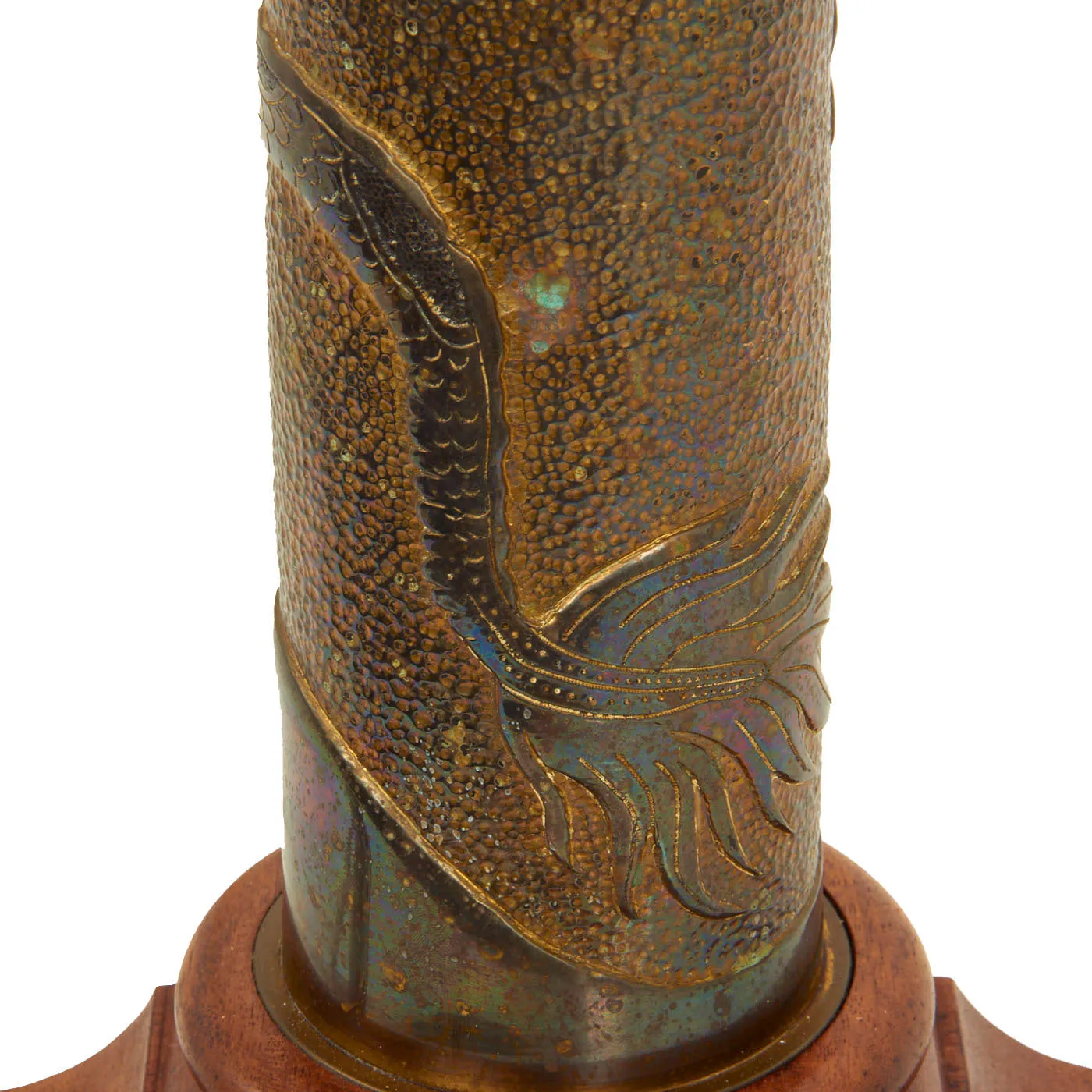 Original U.S. WWII Inert US Navy 3 Inch / 50 Caliber Shell Trench Art Lamp With Wiring