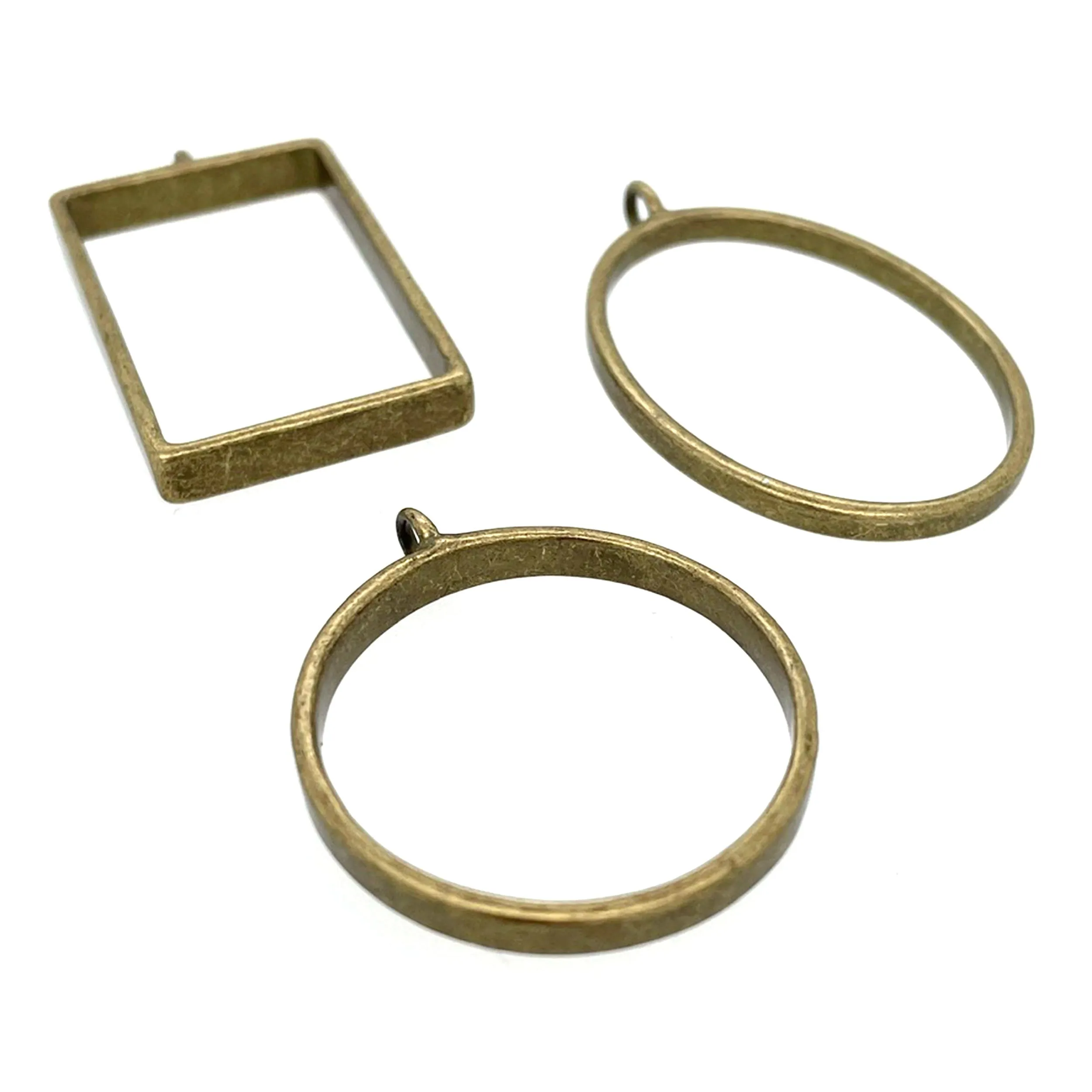 Ox Brass Rectangle Large Open Bezel