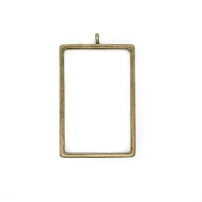 Ox Brass Rectangle Large Open Bezel