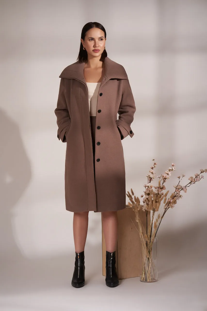 Pecan Recycled Wool Coat