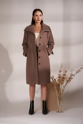 Pecan Recycled Wool Coat