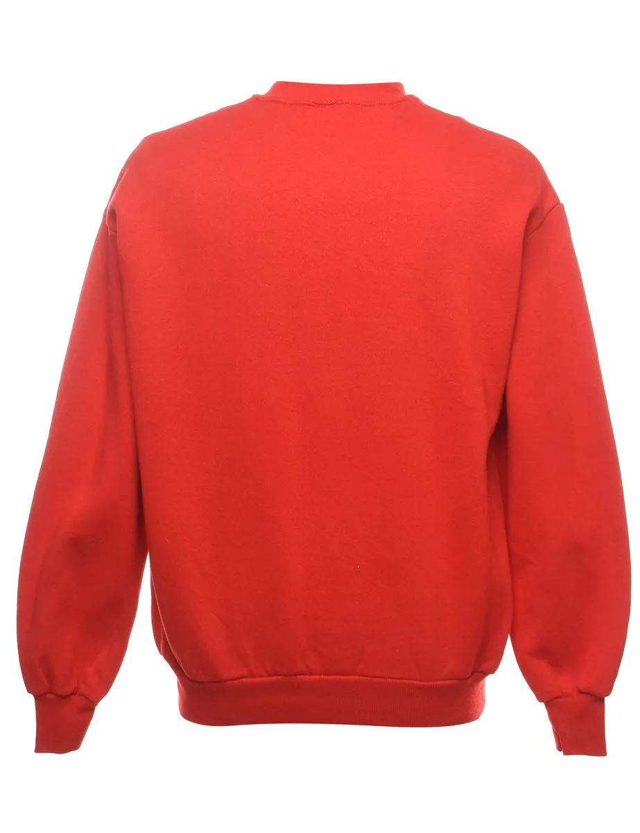 Plain Red Classic Sweatshirt - L