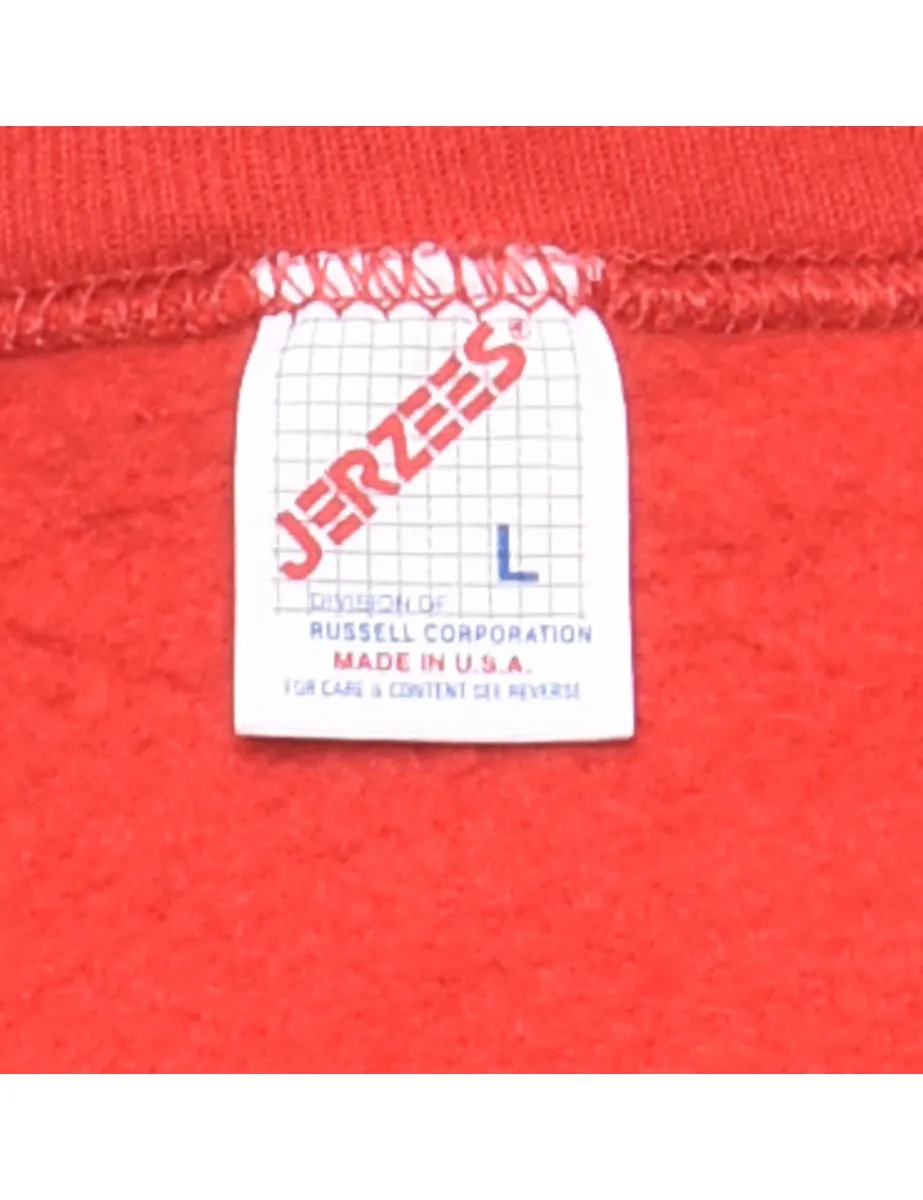 Plain Red Classic Sweatshirt - L