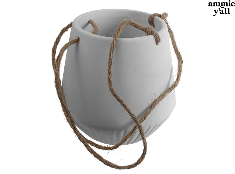 Planter w/ Twine Hanger, 5.75" H x 4.25" W