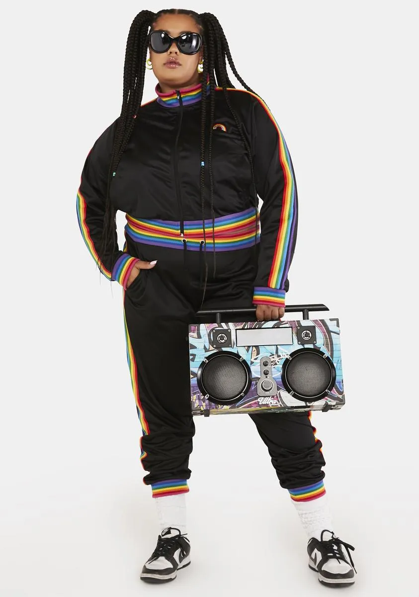 Plus Get Funky Striped Track Jacket