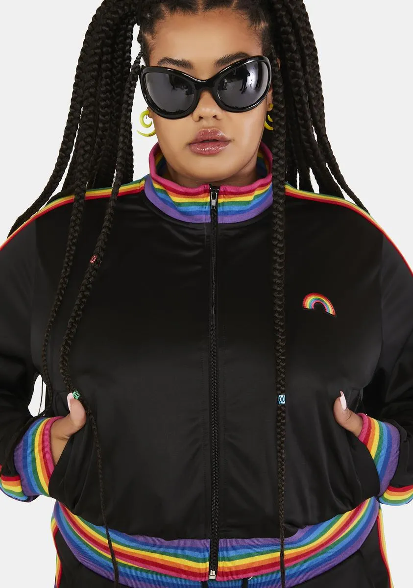 Plus Get Funky Striped Track Jacket