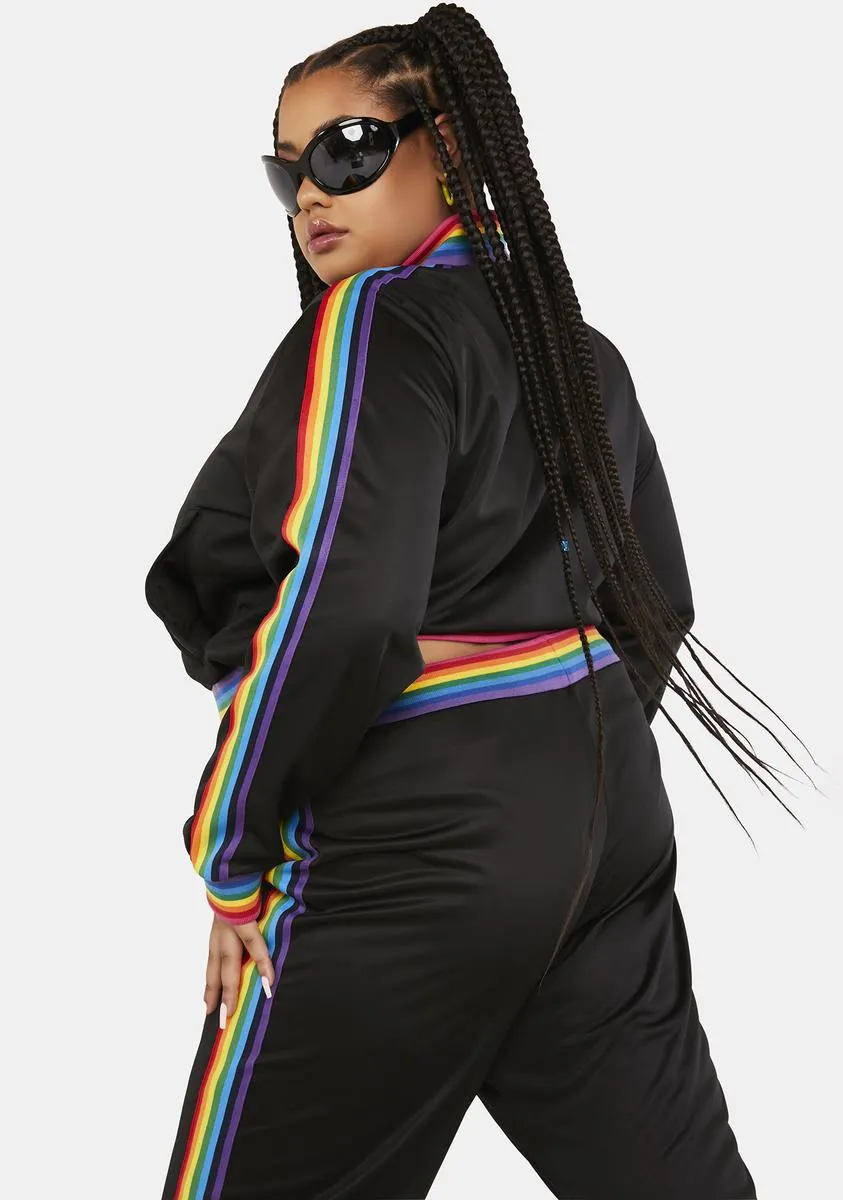 Plus Get Funky Striped Track Jacket