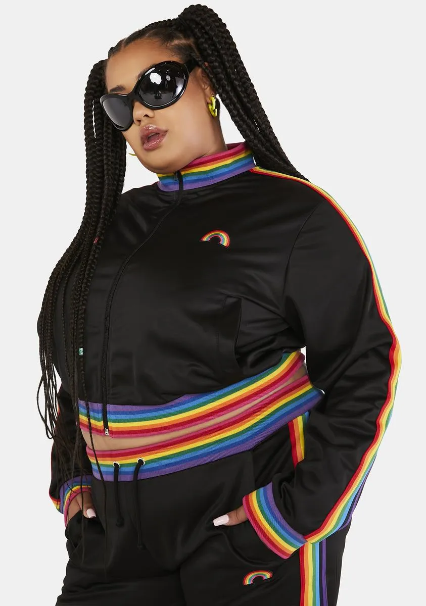 Plus Get Funky Striped Track Jacket