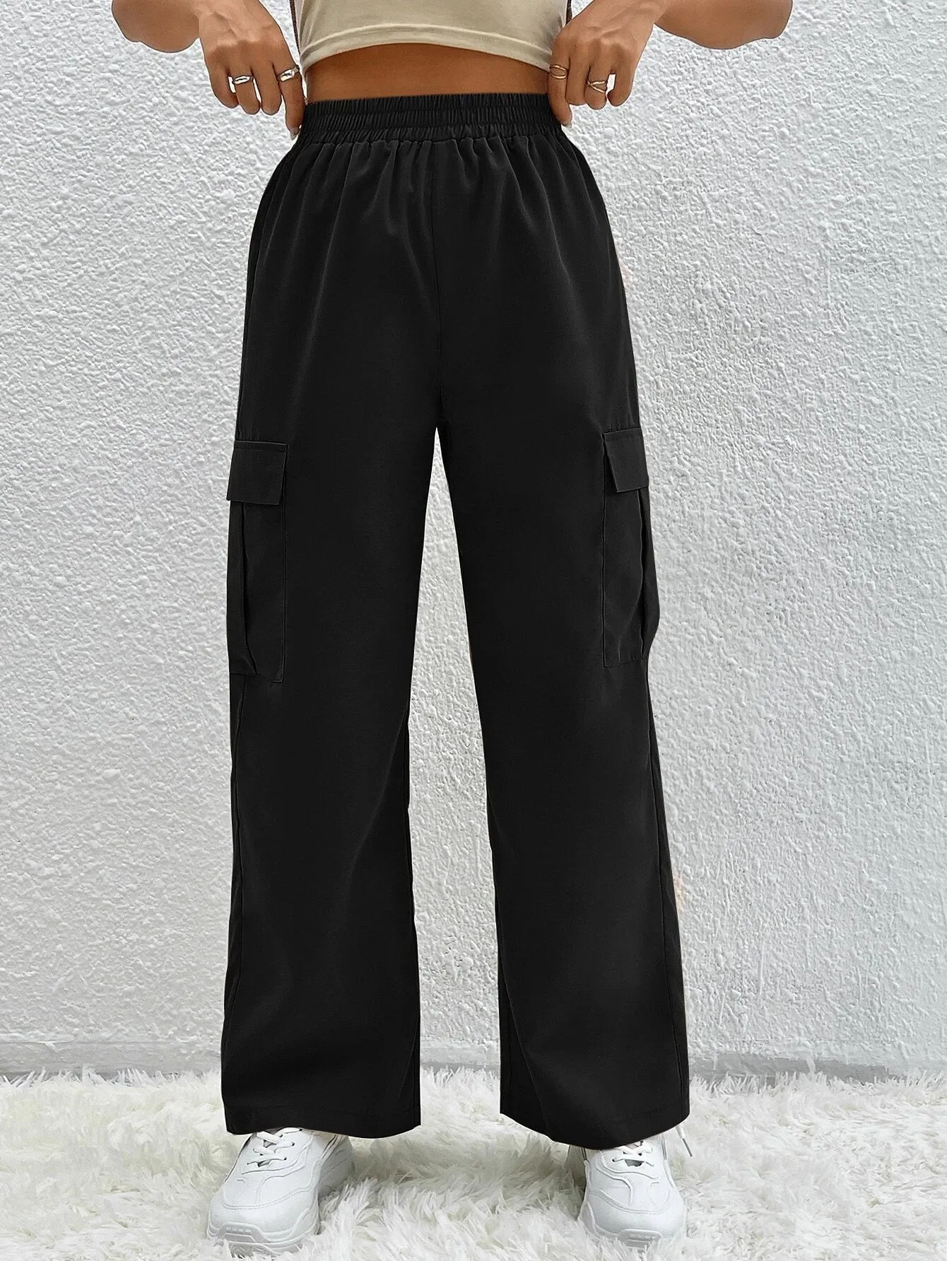 Pocket Side Button  Denim Cargo Pant