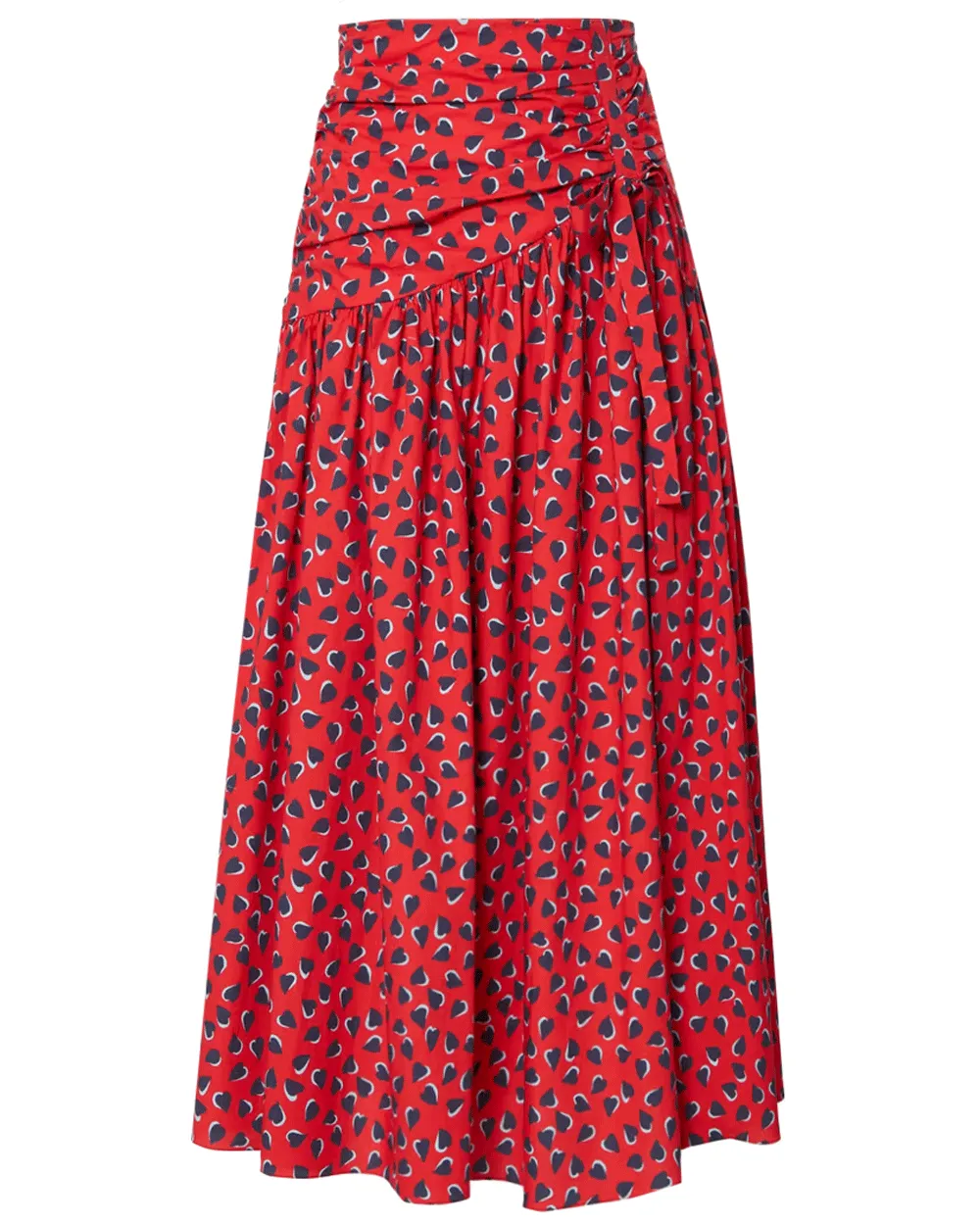 Poppy Heart Print Midi Skirt
