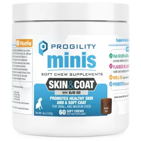 Progility Minis Skin & Coat Soft Chew Supplements | Promotes Healthy Skin and a Soft Coat - For Small & Medium Dogs