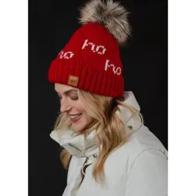 Red & White Ho Ho Ho Pom Hat
