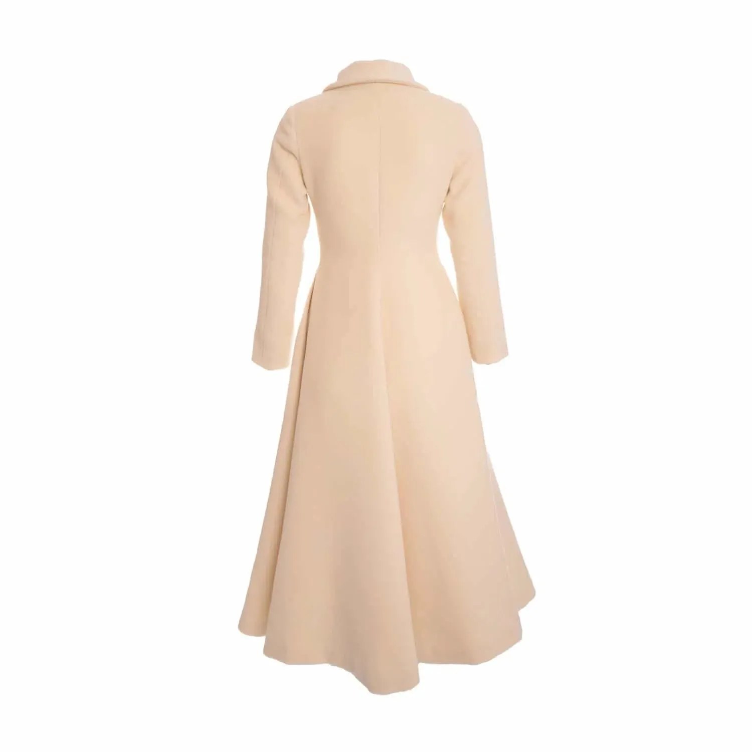 Redingote coat in virgin wool and cashmere - Ivory