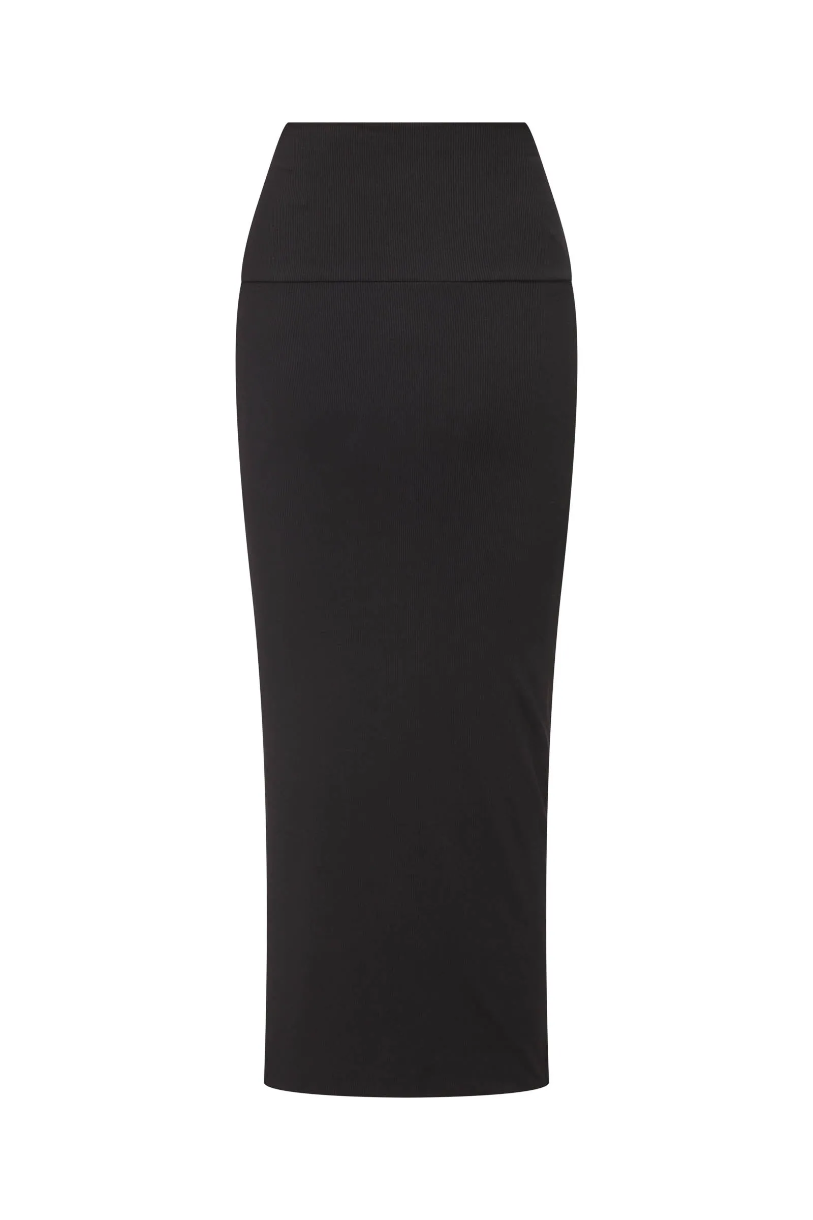 RIBBED MODAL MIDI SLIM SKIRT