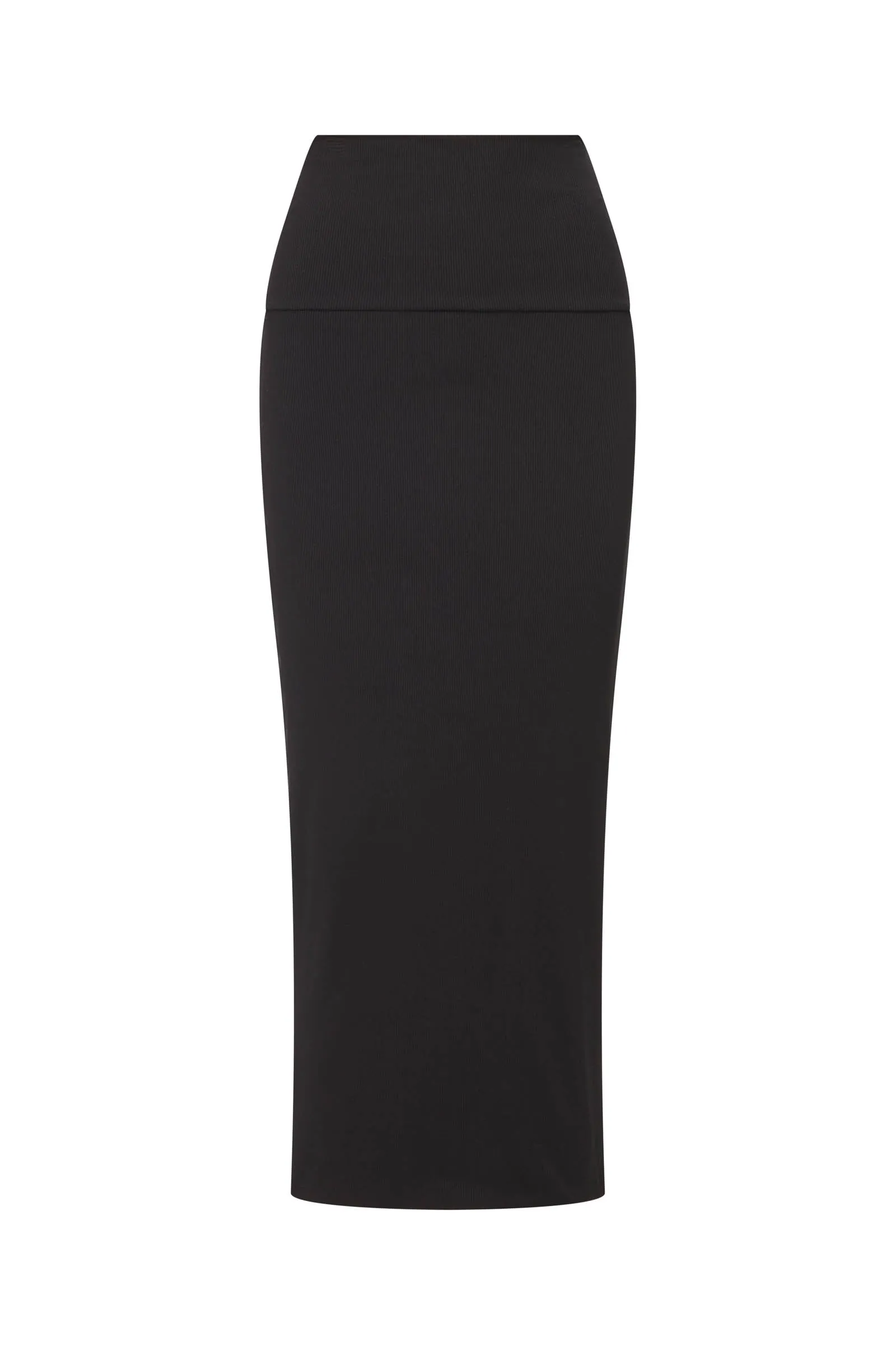 RIBBED MODAL MIDI SLIM SKIRT