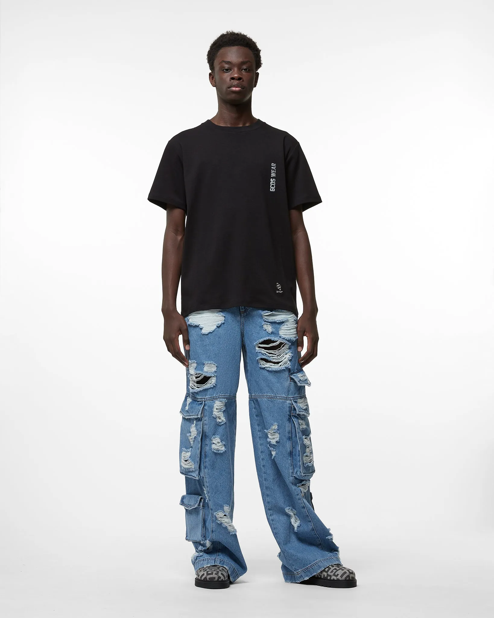Ripped Ultracargo Denim Trousers