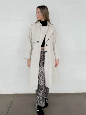 Sandstone Elegance Trench Coat