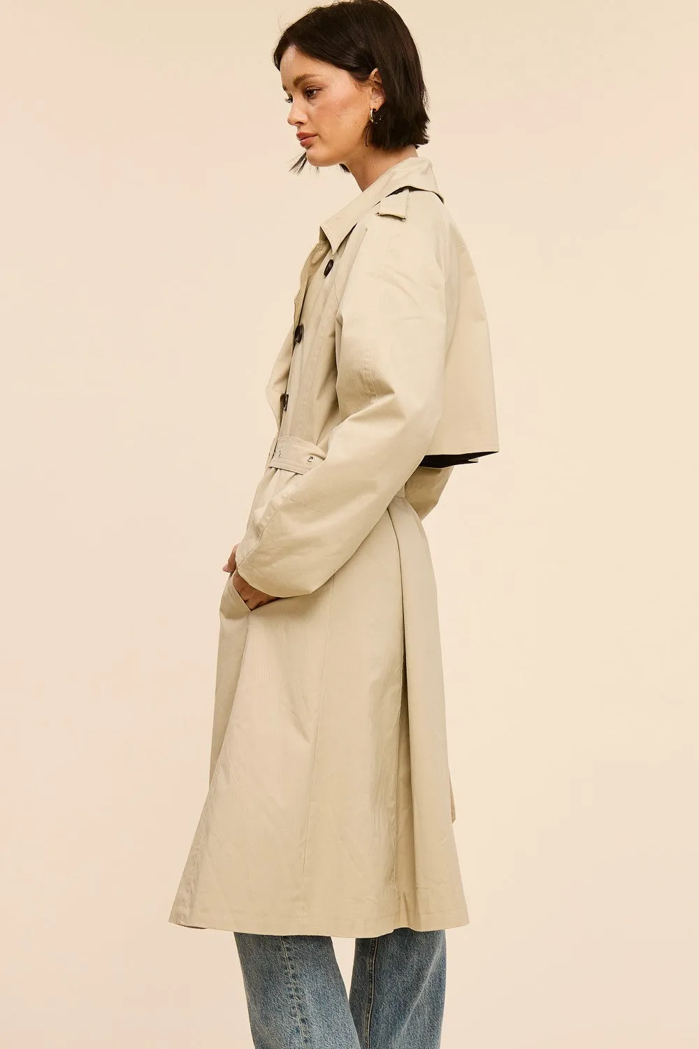 Sandstone Elegance Trench Coat