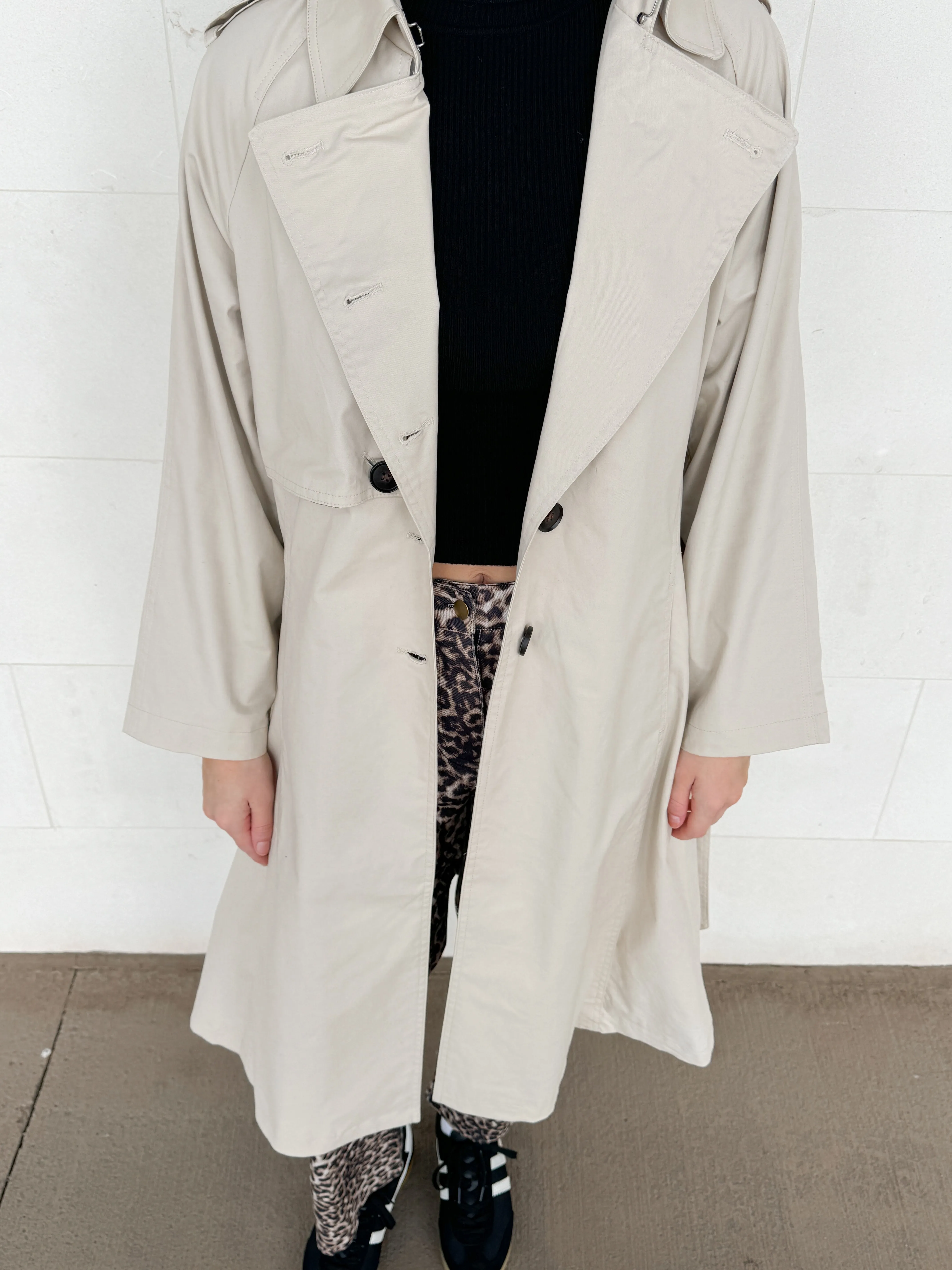 Sandstone Elegance Trench Coat