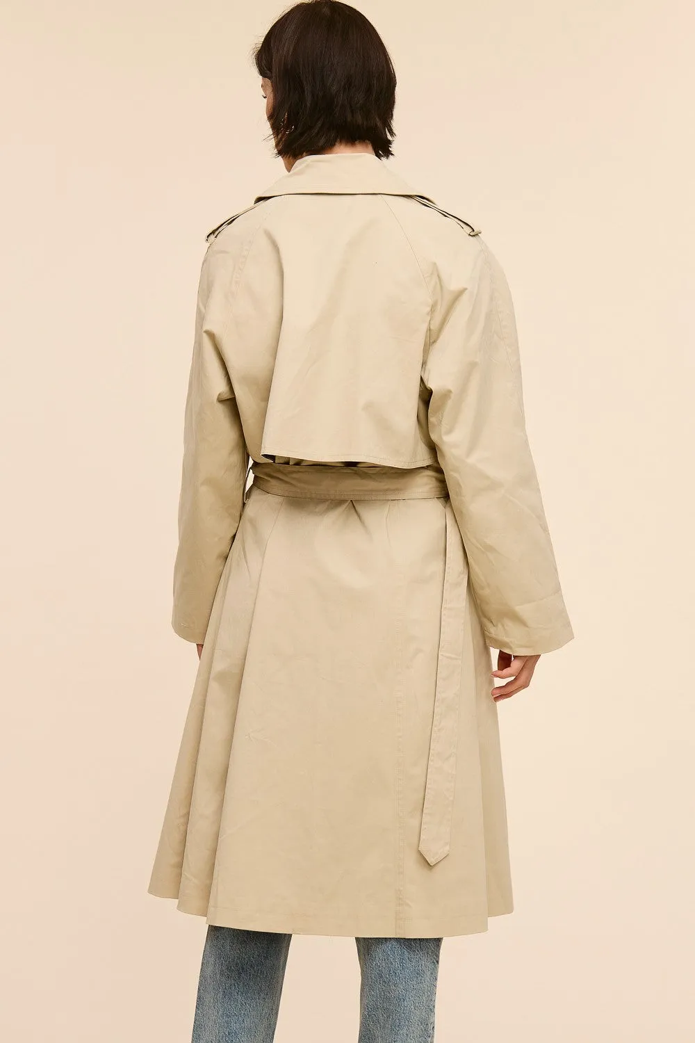 Sandstone Elegance Trench Coat
