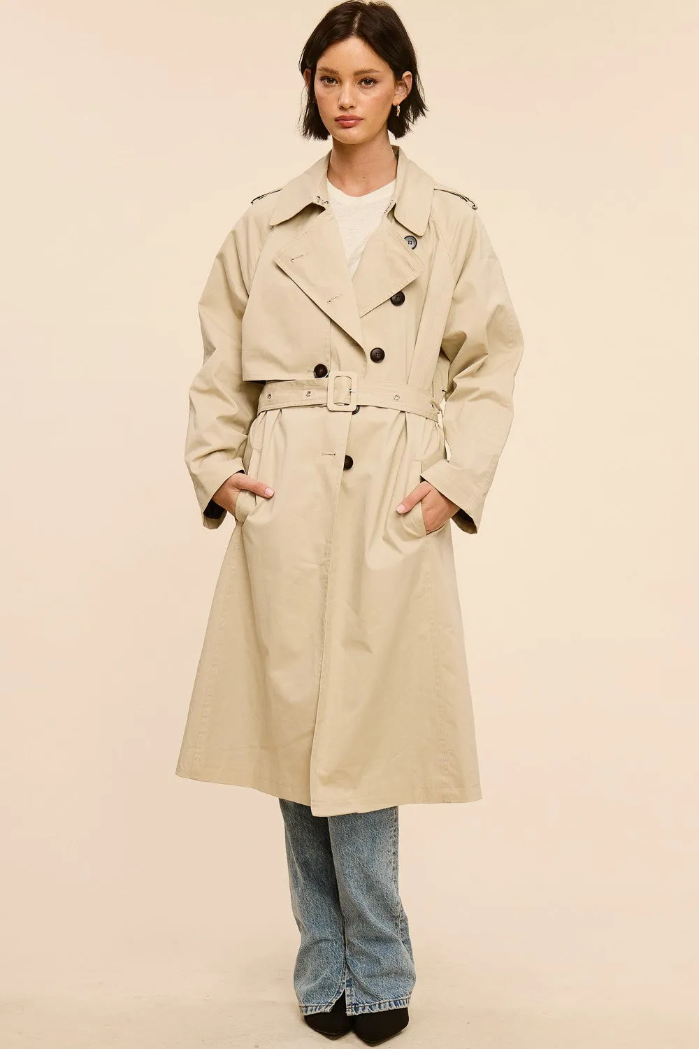 Sandstone Elegance Trench Coat
