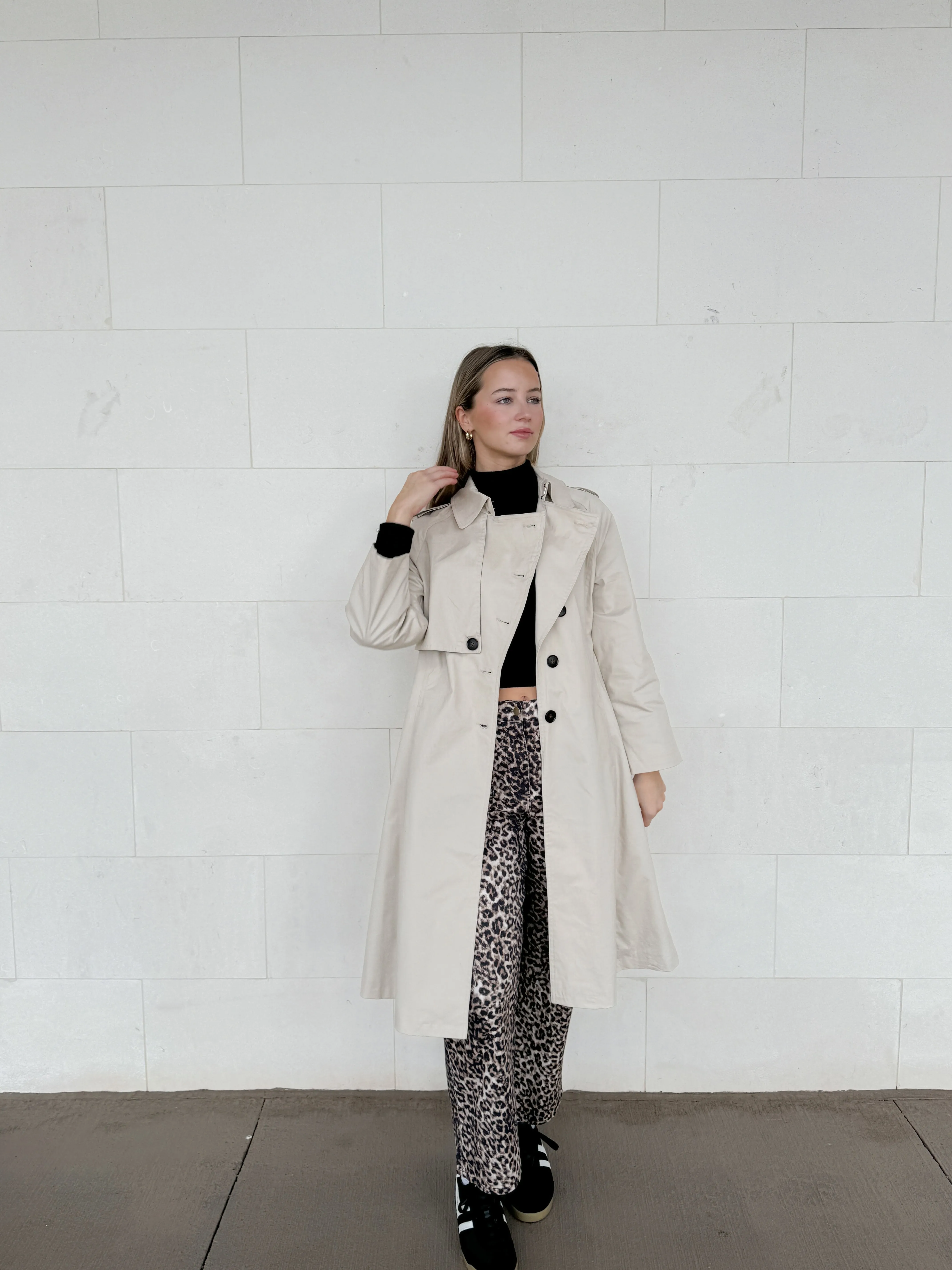 Sandstone Elegance Trench Coat