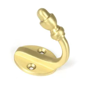 Satin Brass Coat Hook | From The Anvil