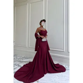 Simple Casual Scoop Sleeveless Mermaid Formal Party Prom Dress